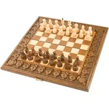 Шахматы/шашки/нарды Haleyan резные с гранатами 40 kh122