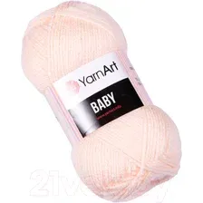 Пряжа для вязания Yarnart Baby 100% акрил 854 50 г (150 м, персиковый)