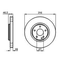 Тормозной диск BOSCH 0 986 478 625 вентилируемый , передняя ось
