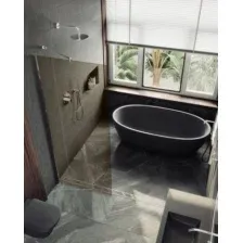 Душевая стенка MaybahGlass 89x195 MGD-691-5ш (бронзовое стекло/хром матовый)