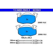 Тормозные колодки дисковые передняя ось ATE 13.0460-3943.2