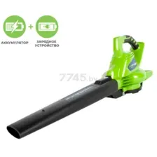 Воздуходувка-пылесос аккумуляторная GREENWORKS 40V GD40BVIIK4 (2406907UB)