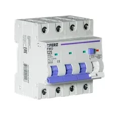 Дифференциальный автомат Dr.Ferz FMO-EL-3P+N 25A 30mA 6kA AC C 4M 22100222FERZ