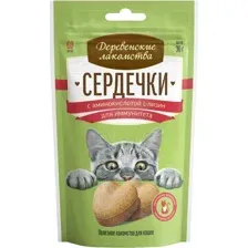 Деревенские лакомства Сердечки с аминокислотой L-лизин для иммунитета 30 г