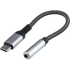 Адаптер Cablexpert CCA-UC3.5F-AL USB Type-C - 3.5 Jack (0.15 м, серебристый/черный)