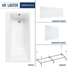 Ванна Lauter Seraphina 170x80 2112170R (с каркасом, лицевым и торцевым экранами)