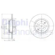 Тормозной диск DELPHI BG4045 полный , передняя ось