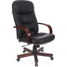 Кресло офисное Бюрократ T-9908 (кожа черный/дерево)