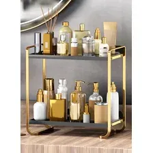 Домашний органайзер для косметики Happy Home HH-034B (черный/золотой)