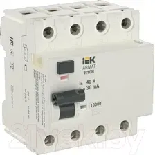 Дифференциальный автомат IEK 4P 40А 30мА тип AC AR-R10N-4-040C030