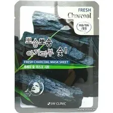  3W Clinic Маска для лица тканевая Fresh Сharcoal Mask Sheet