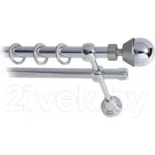 Карниз для штор Lm Decor Мельба 041 2р гладкий (хром, 2.4м)