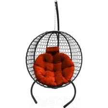 Кресло подвесное Craftmebelby Кокон Круглый Премиум (графит/коралловый)