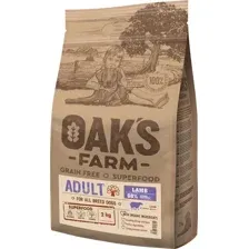 Сухой корм для собак Oak's Farm Беззерновой для взрослых собак всех пород. Ягненок (2 кг)