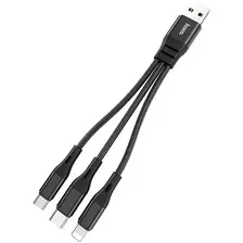 Кабель Hoco X47 USB Type-A - Lightning/Micro/Type-C (0.25 м, черный)