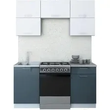 Готовая кухня Интерлиния Мила Gloss 60-16 (белый/асфальт)