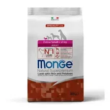 Сухой корм Monge Dog Speciality Line Extra Small корм для взрослых собак миниатюрных пород ягненок с рисом и картофелем 800гр