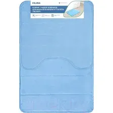 Набор ковриков Вилина Велюр 7173 (50x80, 50x50, голубой)