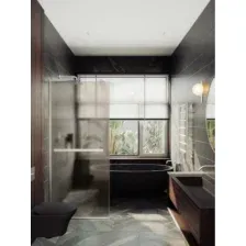 Душевая стенка MaybahGlass 89x195 MGD-734-5у (бронзовое матовое стекло/хром матовый)