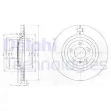 Тормозной диск DELPHI BG4087 вентилируемый , задняя ось