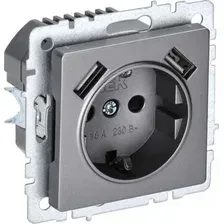 Розетка IEK Brite BR-R14-16-U21-D21-K46