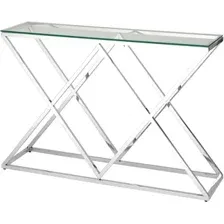 Консольный стол Stool Group Инсигния 115x30 ECST-026 (прозрачное стекло/сталь серебристый)