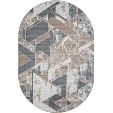 Ковер для жилой комнаты Merinos Sierra F354-OVAL-BEIGE-BLUE (1x2)