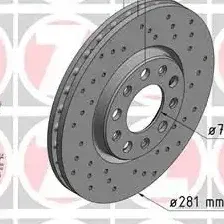 Тормозной диск ZIMMERMANN 230.2314.52 вентилируемый, перфорированный , передняя ось