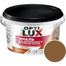 Эмаль для пола Оптилюкс акриловая, желто-коричневый, 2.4 кг