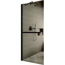 Душевая стенка MaybahGlass 109x195 / MGD-709-6ш (бронзовое стекло/черный)