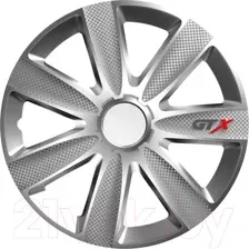 Набор колпаков VERSACO GTX 16" / 16GTXCARBONS (4шт, карбон / серебристый)