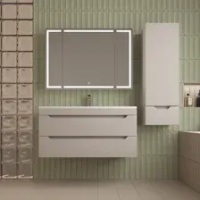 Symbolite Тумба под умывальник Остин 100 Plus 2 ящика (подвесная, крем)