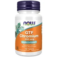 Хром хелат Now Foods GTF Chromium (100 таб)