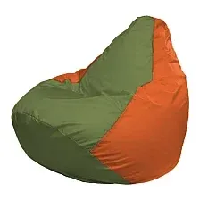 Кресло-мешок FLAGMAN Груша Мега оливковый/оранжевый (Г3.1-227)