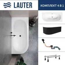 Ванна Lauter Bliss 150 P 21201052P (с ножками, лицевым экраном черного цвета и сифоном 21Y11021 матовый черный)