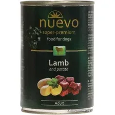 Консервированный корм для собак Nuevo Adult Lamb and potato (ягненок с картофелем) 0.8 кг