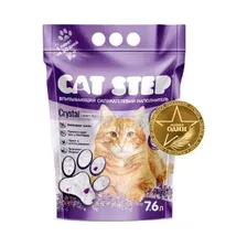Наполнитель для туалета силикагелевый впитывающий CAT STEP лаванда 7,6 л, 3,53 кг (20363012)
