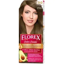 Крем-краска для волос Florex Super Кератин тон 3.0 русый