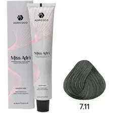 Крем-краска Adricoco Miss Adri 7.11 (100мл, блонд интенсивный пепельный)