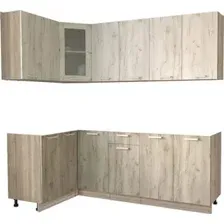 Готовая кухня Интерлиния Мила 12x22 без столешницы (дуб белый/дуб серый)