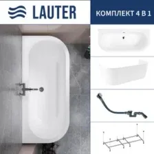 Ванна Lauter Imperia 170x75 21080075 (с каркасом, лицевым экраном и сифоном 21Y32002 белый)