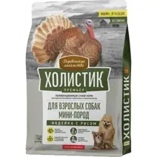 Корм для собак Деревенские лакомства Холистик Премьер, для мини-пород, индейка с рисом, 3 кг