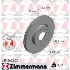 Тормозной диск ZIMMERMANN 430.2623.20 вентилируемый , передняя ось