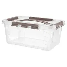 Ящик универсальный с замками и вставкой- органайзером "Grand Box", 290х190х124мм, 4,2л (коричневый)