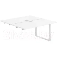 Комплект столов модульных Norden 280x143.8x75 / AG.125.WH.L.72.WH (белый/серебристый/белый)