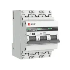 Выключатель автоматический ВА 47-63 3P 40А 6кА PROxima EKF mcb4763-6-3-40C-pro