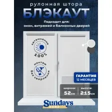 Рулонные шторы Sundays Home LM 167-01 52х215 (белый)