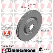 Тормозной диск ZIMMERMANN 450.5210.20 вентилируемый , передняя ось