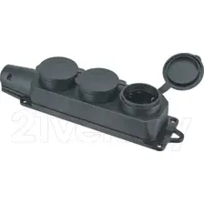 Розетка Navigator 3м 2P+PE 16А 220В 61372 (черный)