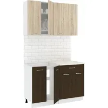 Готовая кухня Кортекс-мебель Корнелия Лира-лайт км.02460 1.2 м (дуб сонома/венге/королевский опал)
